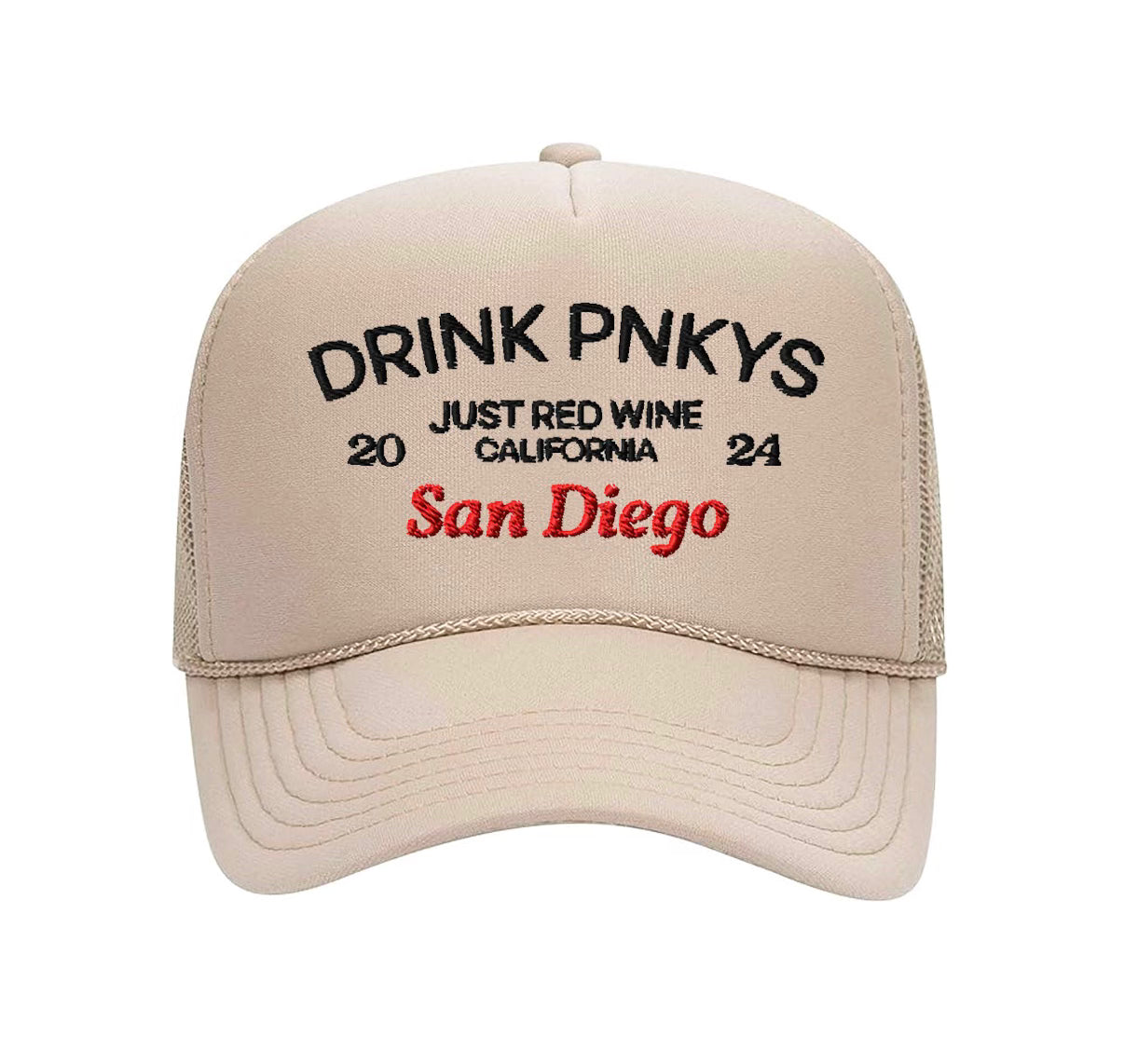 DRINK PNKYS TRUCKER HAT - Cream