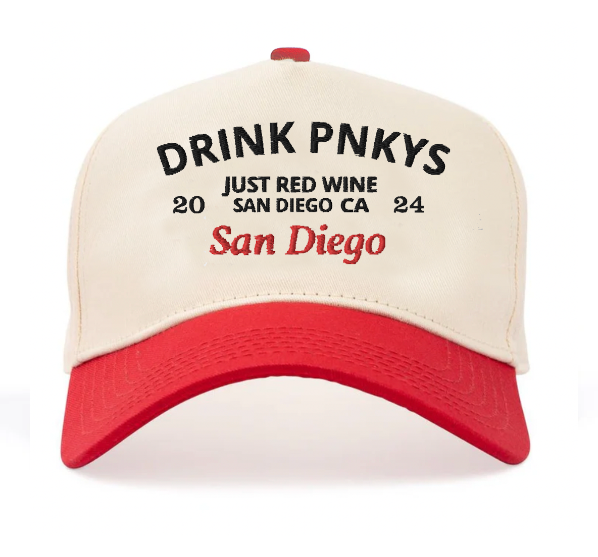 DRINK PNKYS HAT - Cream/Red